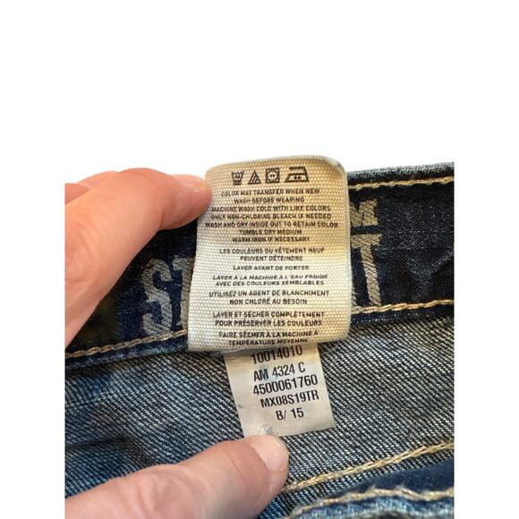 Ariat Jeans Mens Sz 35x32 Blue M5 Boundry Slim Straight Leg Distressed Western - Picture 5 of 9